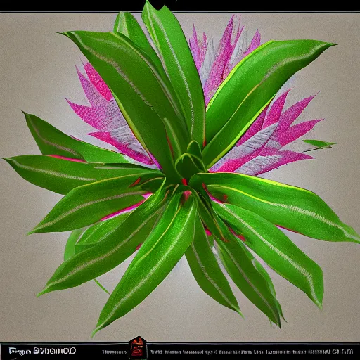 Image similar to a pigweed with a bromeliad pattern, digital art. trending on art station, unreal engine.