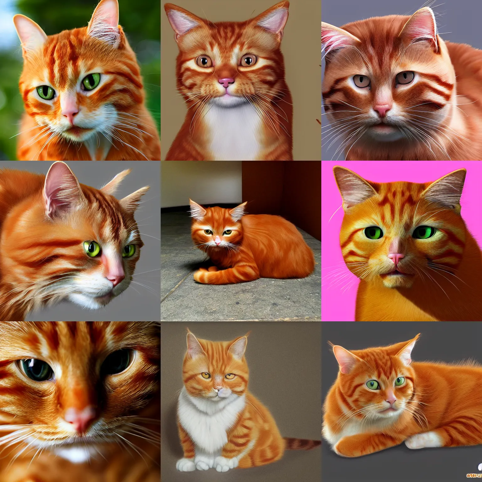 Prompt: ginger cat, hyper realistic