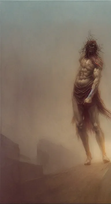 Prompt: hercules concept, beksinski, ruan jia