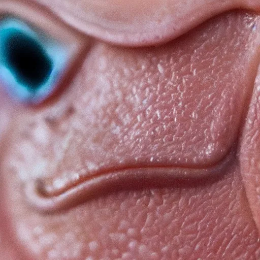 Prompt: photorealistic close up of a slug that looks like Donald Trump