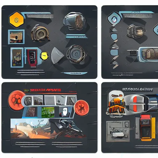 Image similar to car engine car parts concept art card, comic page, realistic fortnite, ui card