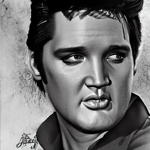 Image similar to elvis presley with gandalfs beart, trending on artstation, hyperrealistic, ultra detailed