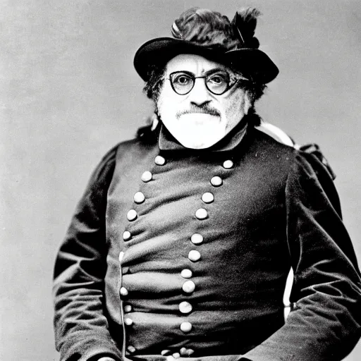 Image similar to Danny DeVito as a Civil War confederate general, color photograph