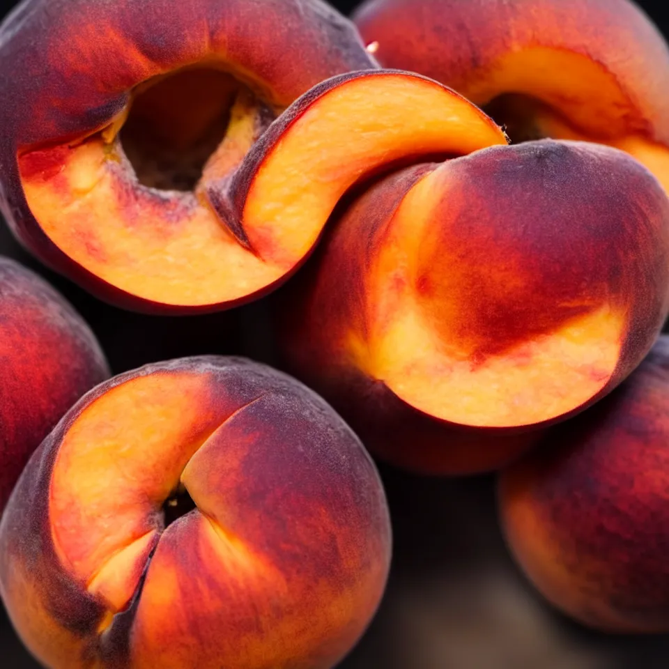 Prompt: A beautiful close-up photo of a round and juicy peach, made with human skin. Photorealistic. Bokeh.