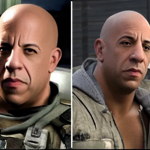 Image similar to vin diesel, as a character in mw 2