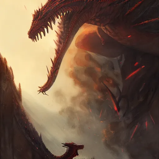 Prompt: daenerys targaryen, drogon, dragonriding, fire, blood, oil painting, Tooth Wu, Greg Rutkowski, RPG portrait, dynamic lighting, fantasy art, High contrast, depth of field