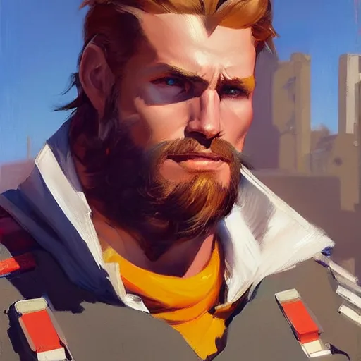 Image similar to greg manchess portrait painting of alex murphy as overwatch character, 8 0 ies aesthetic, medium shot, asymmetrical, profile picture, organic painting, sunny day, matte painting, bold shapes, hard edges, street art, trending on artstation, by huang guangjian and gil elvgren and sachin teng