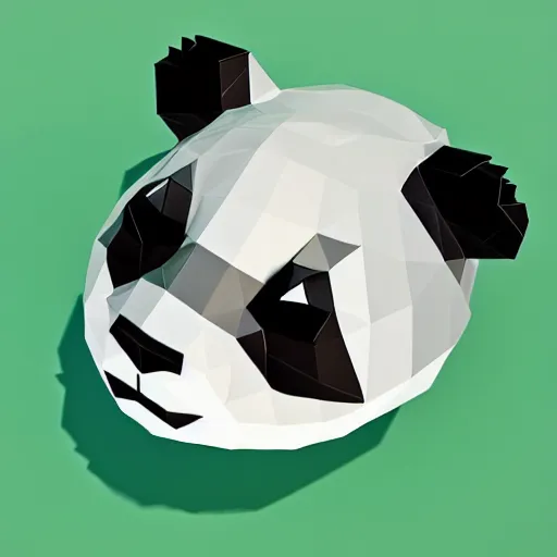Image similar to a low poly isometric render of a cute panda