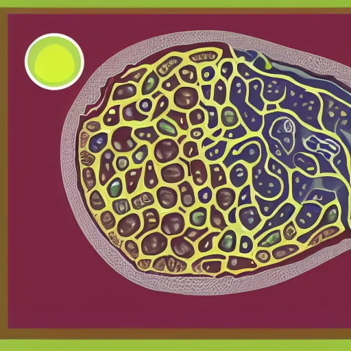 Prompt: Cross section illustration of a mammal cell