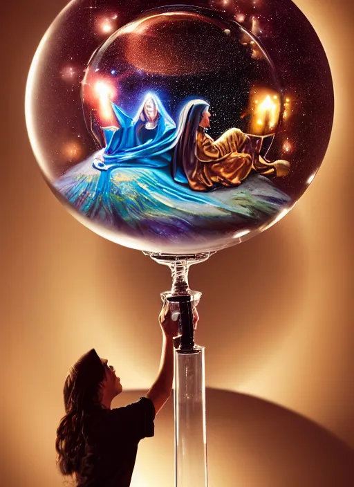 Image similar to dreamscape in a crystal ball, centered, studio product photography, gorgeous lighting, highly detailed, by ross tran and norman rockwell and greg rutkowskiweta studio, and lucasfilm