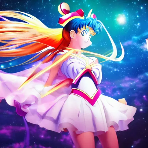 Prompt: Sailor Moon,anime,trending on ArtStation,8k,wallpaper