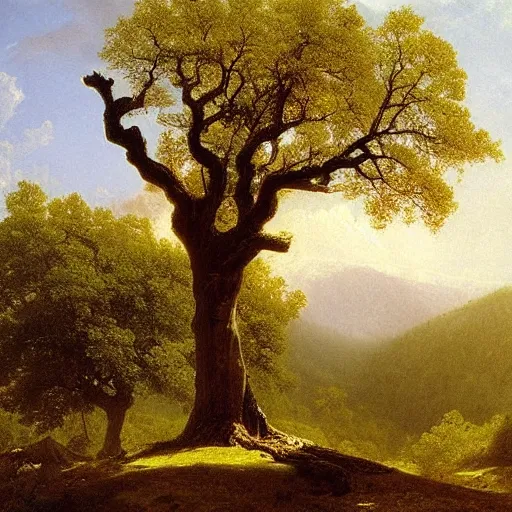 Image similar to a wise old oak by albert bierstadt