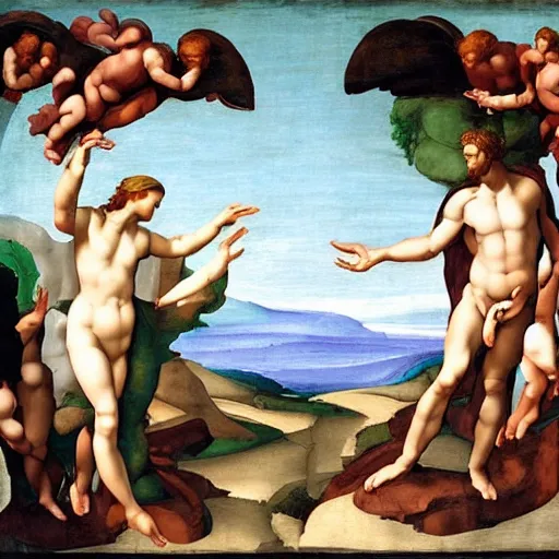 Prompt: the creation of Eve by Michelangelo