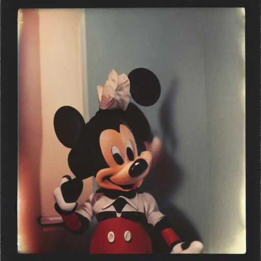 Image similar to color polaroid of micky mouse clubbing full body by Tarkovsky