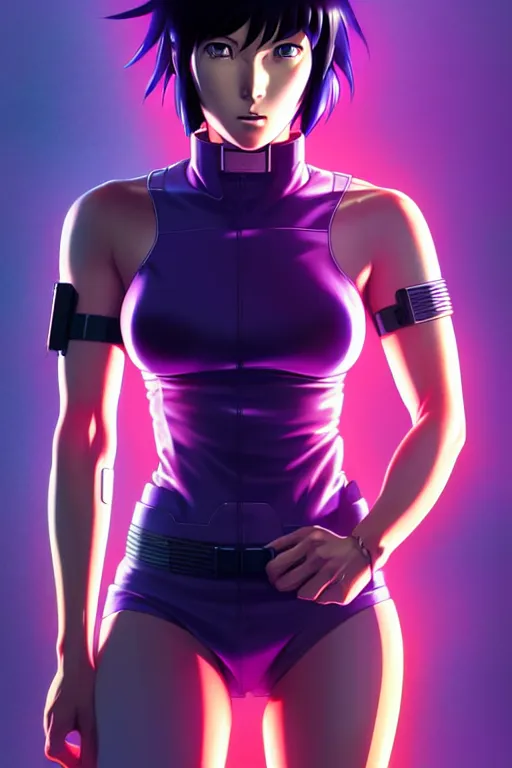 Image similar to a fullbody portrait of motoko kusanagi the major ghost in the shell connected to a supercomputer, stand alone complex, under repairs, maintenance by ilya kuvshinov, rossdraws, artgerm, sola digital arts, anti aliasing, raytracing