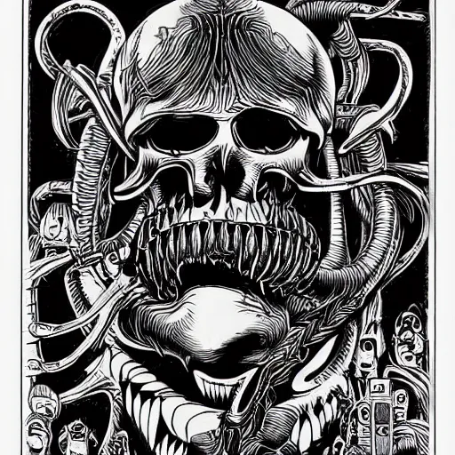 Prompt: velvet art coloring poster ratfink style, h.r giger style, danzig style