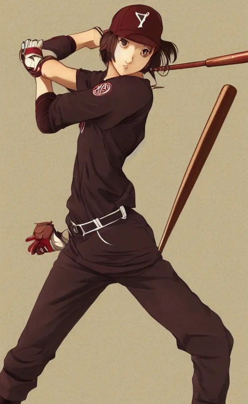 Prompt: anime style, female baseball player using bat, red sport clothing, strike pose, launching a straight ball, brown short hair, hair down, symmetrical facial features, from arknights, hyper realistic, rule of thirds, extreme detail, 4 k drawing, safebooru, realistic lighting, by alphonse mucha, greg rutkowski, sharp focus, backlit