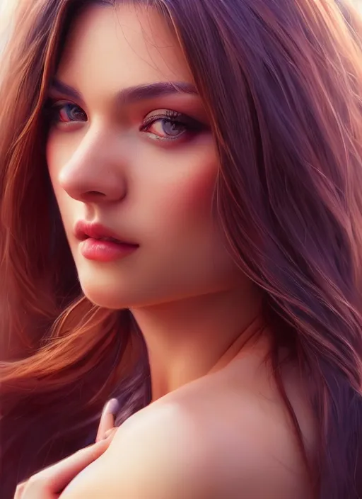 Image similar to photo of a gorgeous female in the style of stefan kostic, realistic, professionally, professionally color graded, half body shot, sharp focus, 8 k high definition, insanely detailed, intricate, elegant, art by stanley lau and artgerm