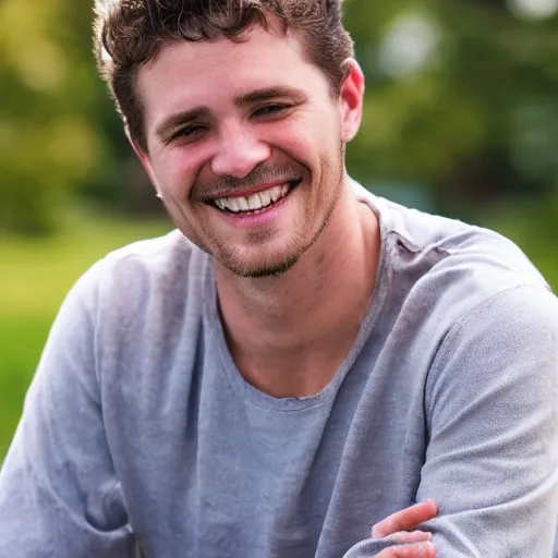 Prompt: photograph of a caucasian male smiling