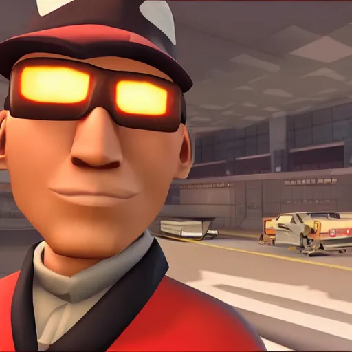 Image similar to scout from tf 2 orders chik - fil - a, highly detailed, cinematic lighting,