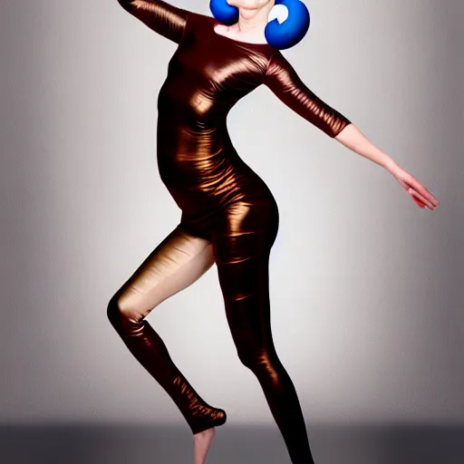 Image similar to modern full body color studio photograph of real snail woman, woman made out of snail