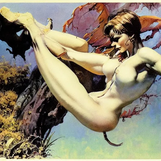 Prompt: artwork by frazetta