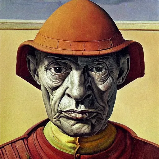 Prompt: Oil painting Portrait of a Medieval General by Lucian Freud, Abstract brush strokes, Masterpiece, Edward Hopper and James Gilleard, Zdzislaw Beksinski, Mark Ryden, Wolfgang Lettl highly detailed, hints of Yayoi Kasuma