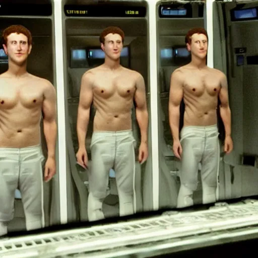 mark zuckerberg sitting in front of his clones growing | Stable ...