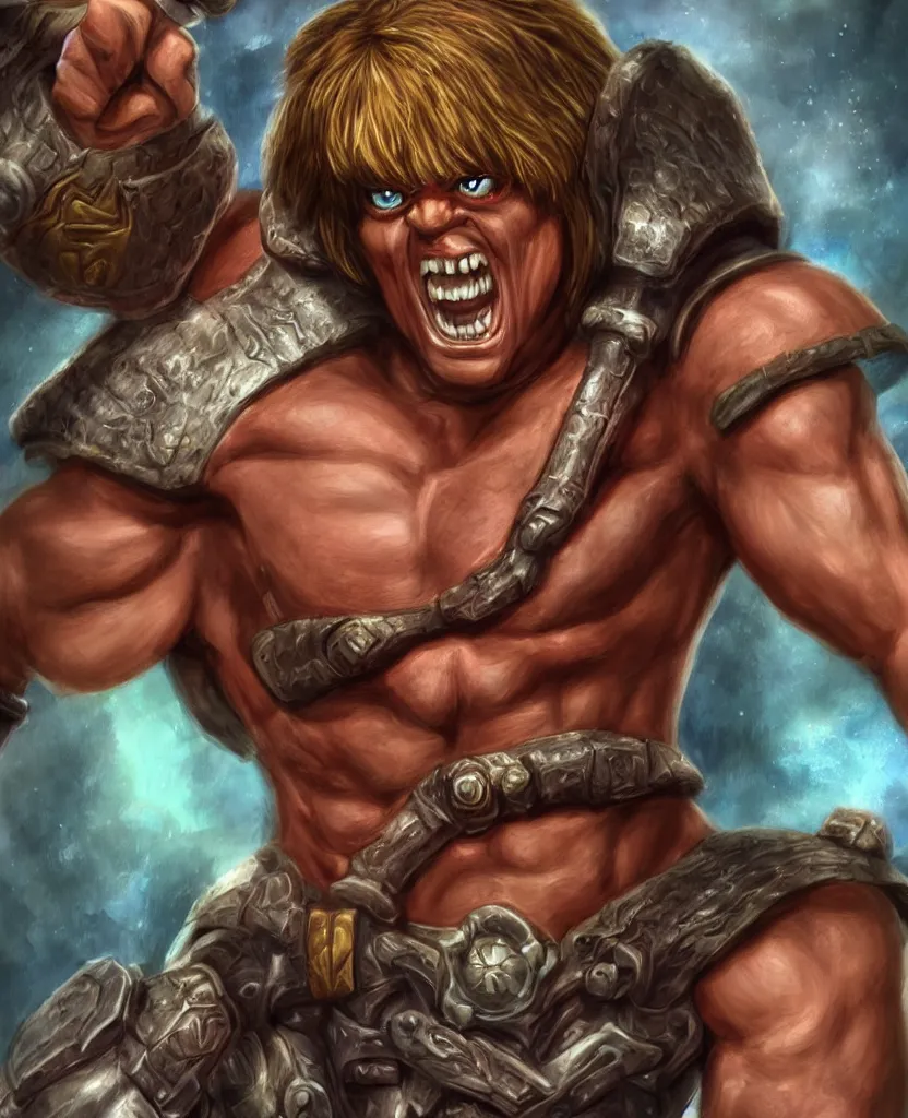 Prompt: photorealistic he-man