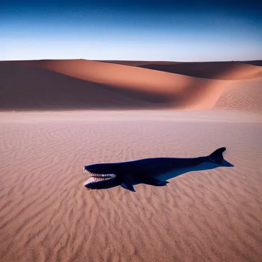 Prompt: 🐋🐳 in desert, photography by bussiere rutkowski andreas roch