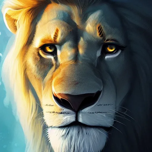 Prompt: portrait of lion king / doc brown!!!, disney animation, sharp, illustration, sharp, fanart, anime key art by greg rutkowski, bloom, dramatic lighting sharp focus, cinematic, artbook, smooth, centered