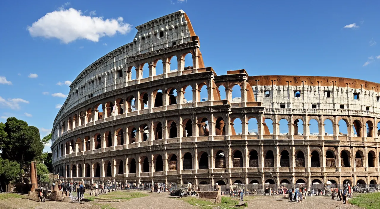 Image similar to undamaged colosseum