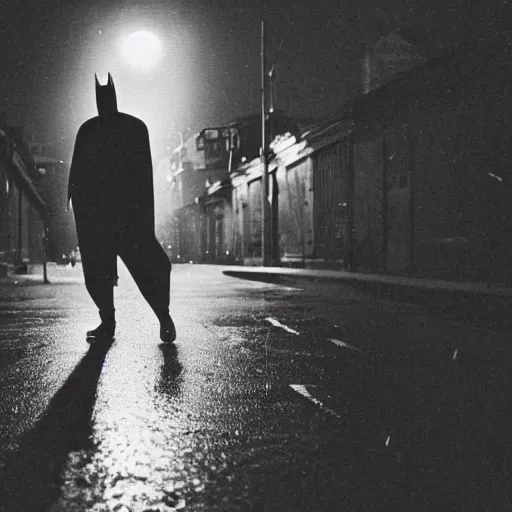 1900's photo of batman with frowning in deep alley | Stable Diffusion |  OpenArt