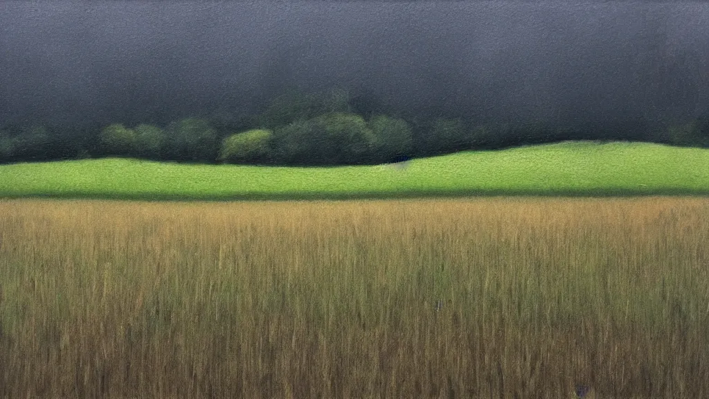 Prompt: overcast light over a field