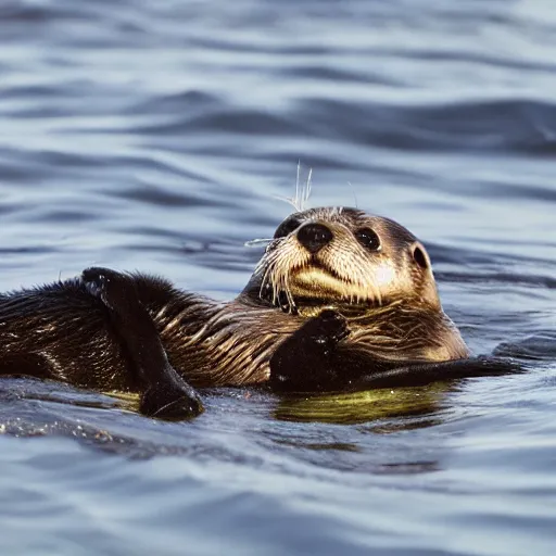 Image similar to an sea-otter that looks like a pug, national geographic photography