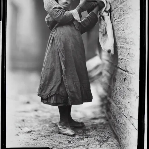 Image similar to famous photography Lewis Hine’s famous image Cotton Mill Girl, 1908