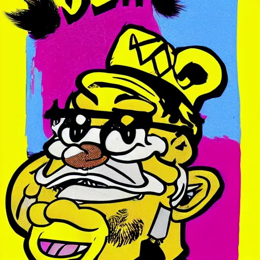 Image similar to wario in style of ralph steadman