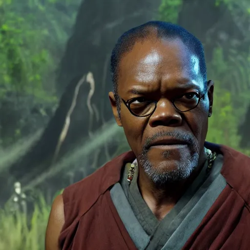 Prompt: Samuel L Jackson as a character in Avatar: the last airbender
