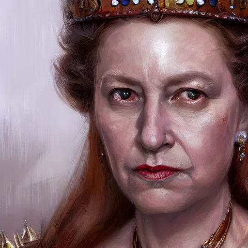 Image similar to queen elizabeth the second as a realistic fantasy d & d character, closeup portrait art by donato giancola and greg rutkowski, realistic face, digital art, trending on artstation