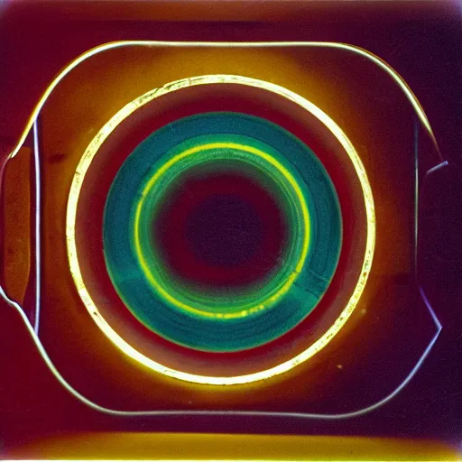 Prompt: orgone accumulator, in thomas ruff style, 3 5 mm ektachrome