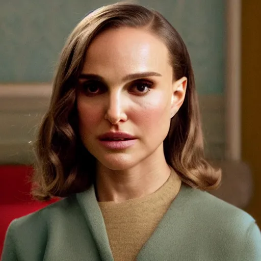 Prompt: Portrait of Natalie Portman in a Wes Anderson movie, 4k cinematic quality, bluray image