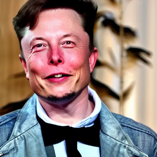 Image similar to back to the Future but Marty McFly is Elon Musk