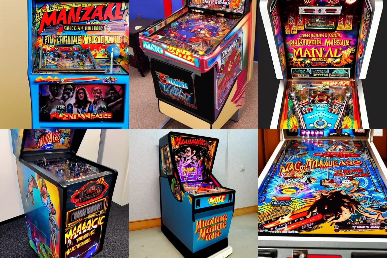 Prompt: a Pinball Machine based on the film Maniac from 1980