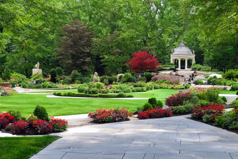 Prompt: beautiful landscaping, olmsted, masterpiece