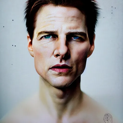 Prompt: realistic expired fuji film portrait of white albino tom cruise mix, hyperrealism, photorealistic, detailed, atmospheric, 8 k, award winning photography, cinematic