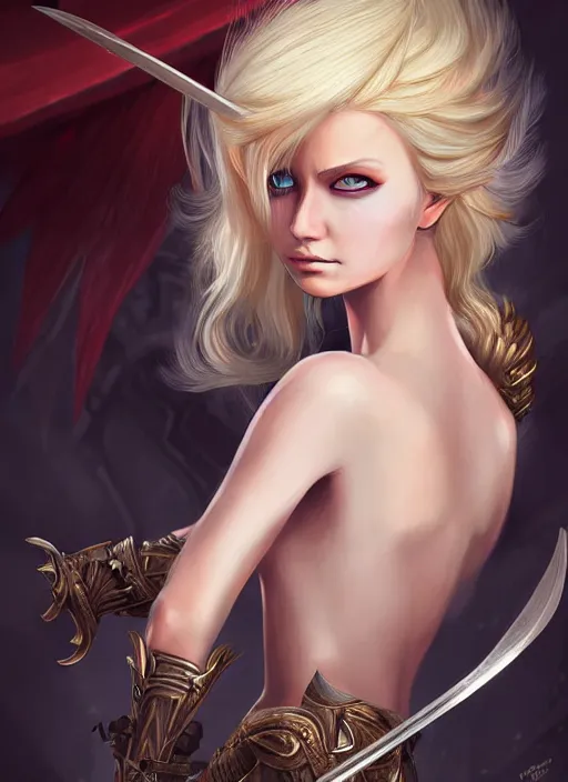 Prompt: blonde combat fairy venizian era, dark fantasy, extremely detailed, sharp focus, portrait, smooth, digital illustration, by rossdraws, frank franzzeta