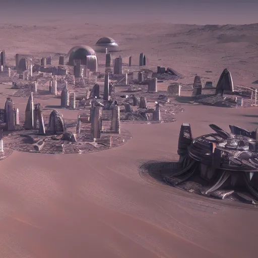 Prompt: futuristic city in the mars design by norman foster unreal engine 8k