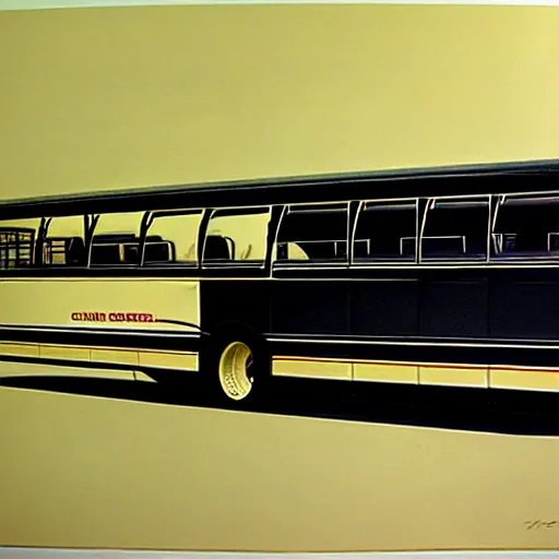 Prompt: concept art for compact bus, painted by syd mead, high quality