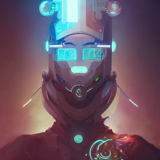 Prompt: a portrait of a beautiful cybernetic hacker, cyberpunk concept art by pete mohrbacher and wlop and artgerm and josan gonzales, digital art, highly detailed, intricate, sci-fi, sharp focus, Trending on Artstation HQ, deviantart, unreal engine 5, 4K UHD image