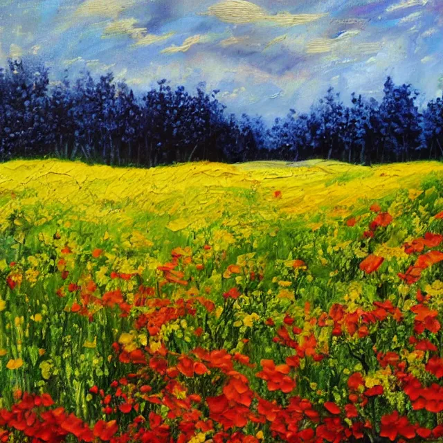 flowery meadow painting